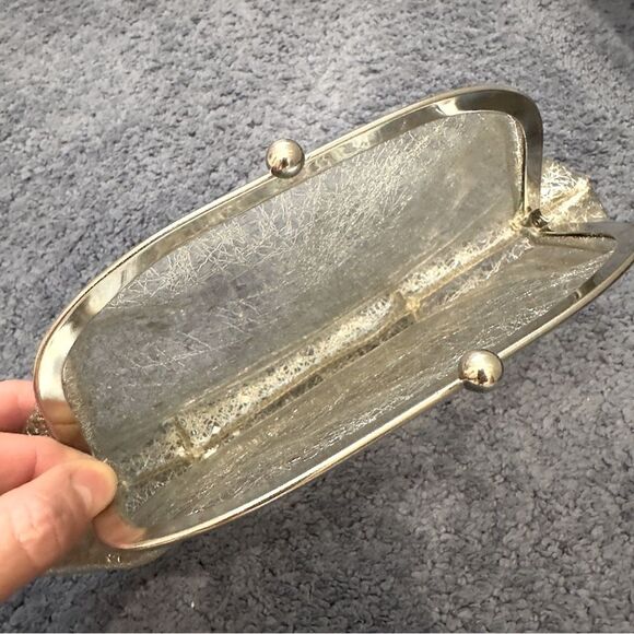 Vintage 50's 60's Plastic Confetti Evening clear Clutch - Picture 5 of 6